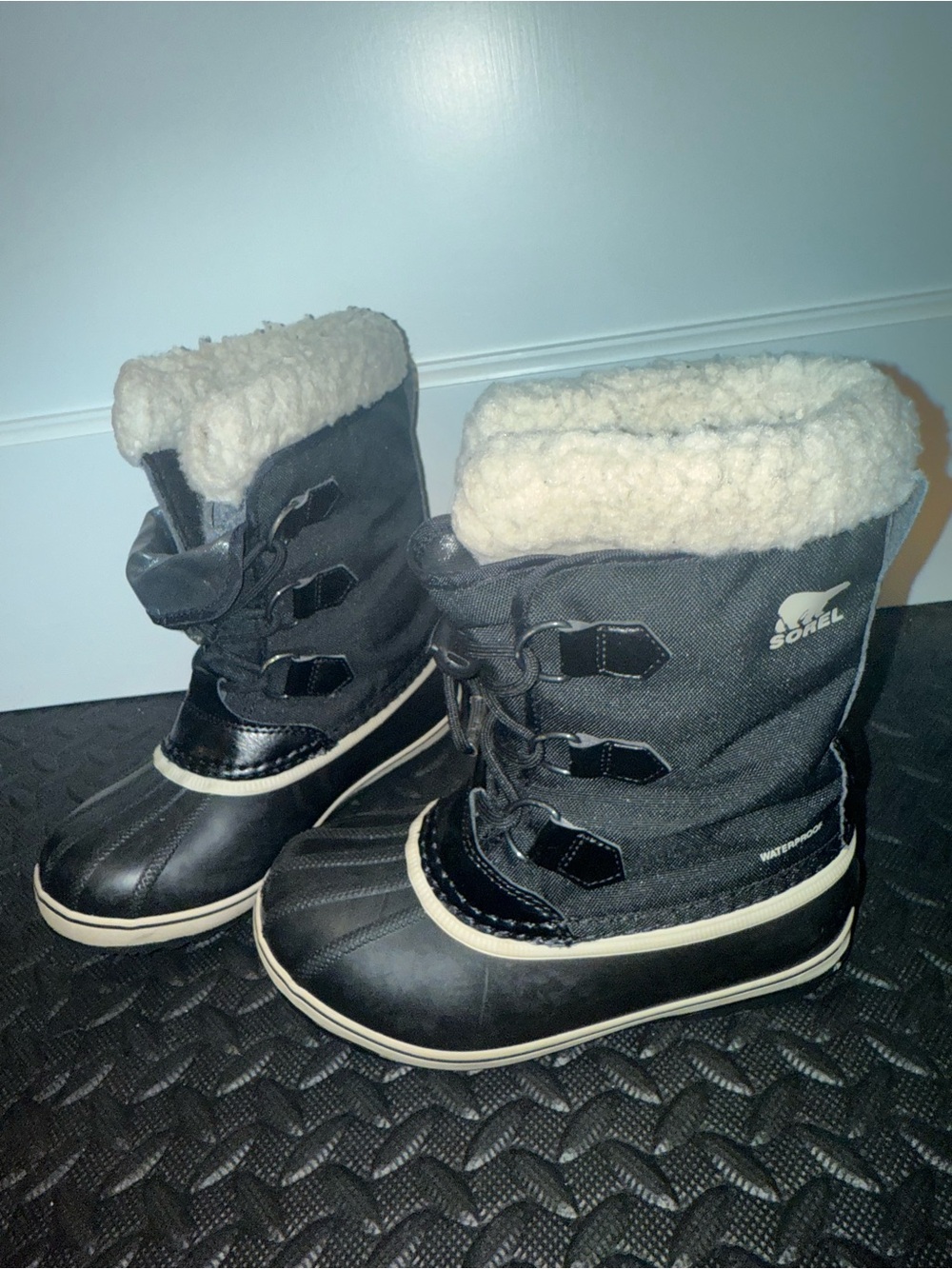 Sorel Kids Black and Cream Snow Boots